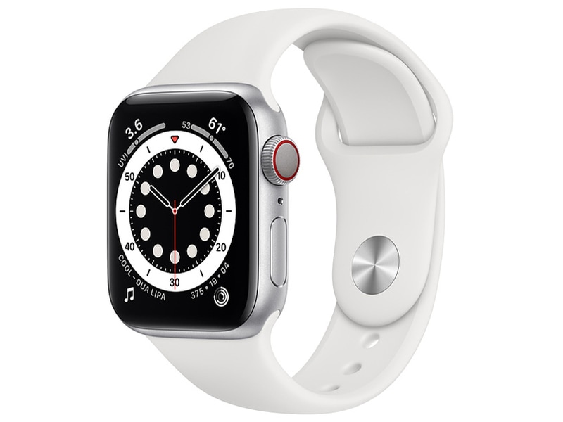 【ラッピング可】【即日発送】【国内版】【新品】Apple Watch Series 6 M06M3J-A 40mmシルバーアルミニウムケースとホワイトスポーツバンド