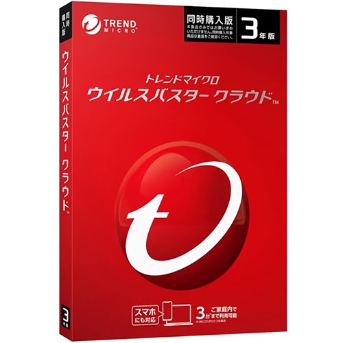 【新品】TREND MICRO トレンドマイクロ ウイルスバスター クラウド 3年版 同時購入用 PKG