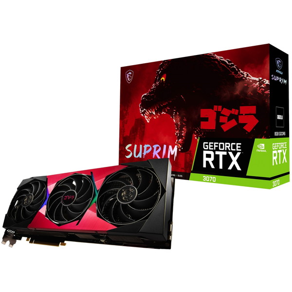 【新品】MSI GeForce RTX 3070 SUPRIM SE 8G LHR x GODZILLA