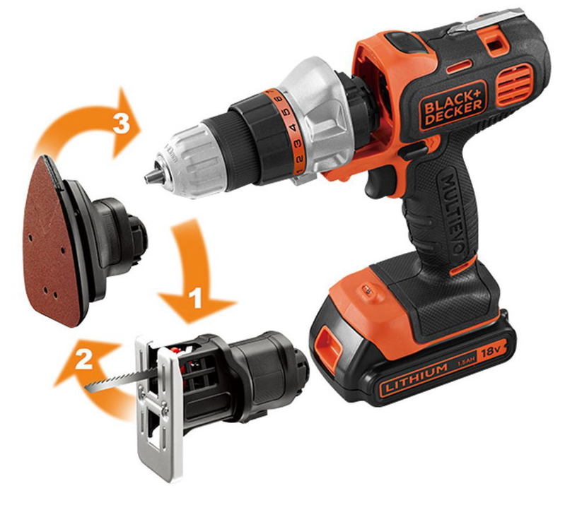 【新品】BLACK＆DECKER ブラックアンドデッカー ドリルドライバー ブラック×オレンジ EVO183B1-JP