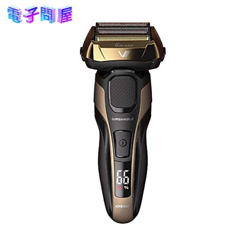 【新品】イズミ IZUMI 往復式メンズシェーバー ハイエンドシリーズ 洗浄器付きモデル6枚刃 IZF-V990-N ゴールド