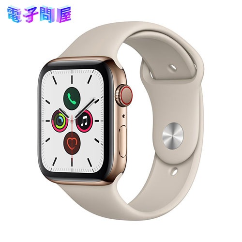 【ラッピング可】【即日発送】【国内版】【新品】Apple Watch Series5 GPS＋Cellular MWWH2J/A 44mm ゴールドステンレススチールケースとスポーツバンド ストーン