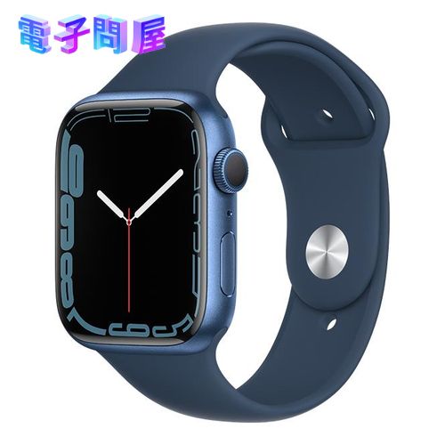【ラッピング可】【即日発送】【国内版】【新品】Apple Watch Series 7(GPSモデル) BLUE 45mmブルーアルミニウムケースとアビスブルースポーツバンド - レギュラー MKN83J/A