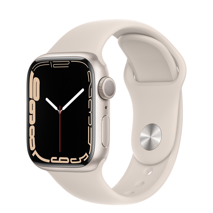 【ラッピング可】【即日発送】【国内版】【新品】Apple Watch Series 7（GPSモデル）- 41mmスターライトアルミニウムケースとスターライトスポーツバンド - レギュラー MKMY3J/A