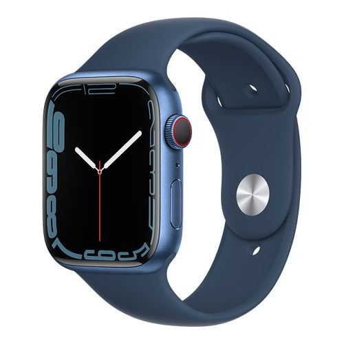 【ラッピング可】【即日発送】【国内版】【新品】Apple Watch Series 7（GPS + Cellularモデル）- 45mmブルーアルミニウムケースとアビスブルースポーツバンド レギュラー MKJT3J/A