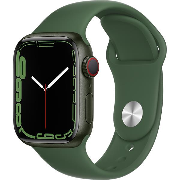 【ラッピング可】【即日発送】【国内版】【新品】Apple Watch Series 7（GPS + Cellularモデル）- 41mmグリーンアルミニウムケースとクローバースポーツバンド - レギュラー MKHT3J/A