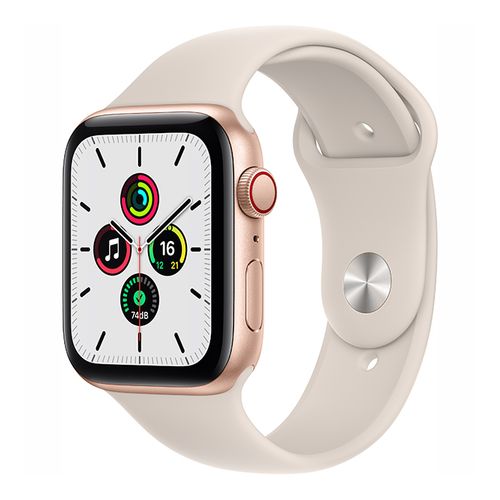 【ラッピング可】【即日発送】【国内版】【新品】Apple Watch SE（GPS + Cellularモデル）- 44mmゴールドアルミニウムケースとスターライトスポーツバンド - レギュラー MKT13J/A