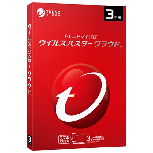 【新品】TREND MICROトレンドマイクロ ウイルスバスター クラウド 3年版 ウイルスバスタ-クラ3Y2021HD