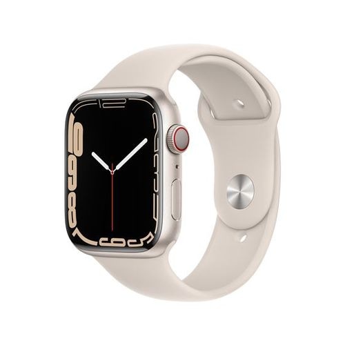 【ラッピング可】【即日発送】【国内版】【新品】Apple Watch Series 7 (GPS + Cellularモデル) 45mm スターライトアルミニウムケースとスターライトスポーツバンド レギュラー MKJQ3J/A
