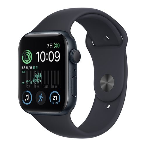 【ラッピング可】【即日発送】【国内版】【新品】Apple Watch SE（GPSモデル）- 44mmミッドナイトアルミニウムケースとミッドナイトスポーツバンド MNK03J/A