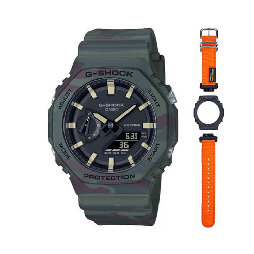 【新品】CASIO カシオ メンズ 腕時計 G-SHOCK 交換用バンド・ベゼル付 専用BOX付 GAE-2100WE-3AJR