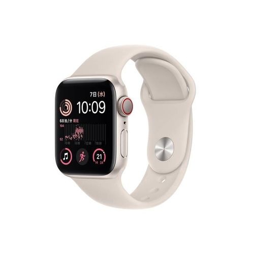 【ラッピング可】【即日発送】【国内版】【新品】Apple Apple Watch SE 第2世代(GPS + Cellularモデル) 40mm スターライトアルミニウムケースとスターライトスポーツバンド MNPH3JA