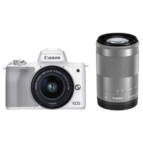 【即日発送】【新品 保証開始済み品】CANON デジタル一眼カメラ EOS Kiss M2 ダブルズームキット ホワイト