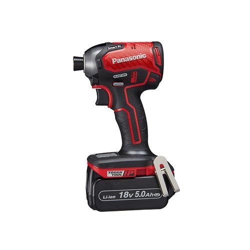 【新品】パナソニック Panasonic 充電インパクトドライバー 18V 5.0Ah EZ76A1LJ2G-R (赤/電池2個＋ケース付/14.4V・18V両用)