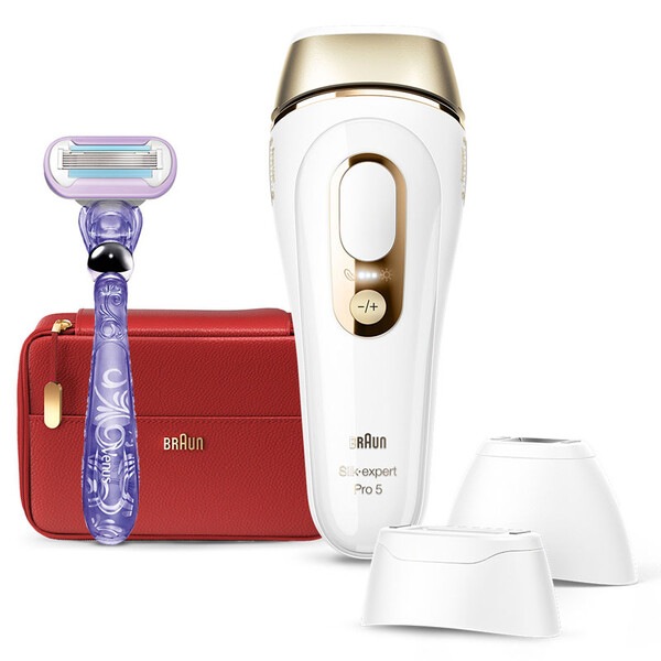 【即日発送】【新品 箱不良・シュリンク破れ品】BRAUN ブラウン 光美容器 シルクエキスパート Pro5 脱毛器 (ワイドヘッド1個＋コンパクトヘッド1個付きモデル) PL-5267