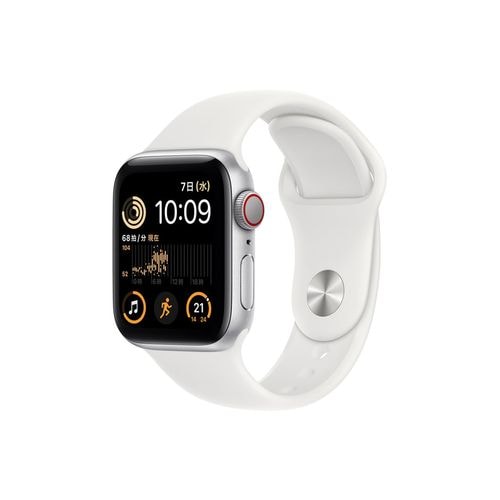 【ラッピング可】【即日発送】【国内版】【新品】Apple Apple Watch SE 第2世代 GPS ＋ Cellularモデル - 40mmシルバーアルミニウムケースとホワイトスポーツバンド MNPP3J/A
