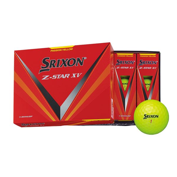 【即日発送】【新品 箱不良・シュリンク破れ品】DUNLOP ダンロップ ゴルフボール SRIXON Z-STAR XV １ダース 2023年モデル プレミアムパッションイエロー