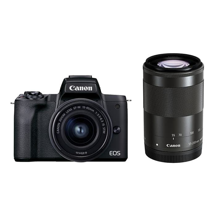 【即日発送】【新品 箱不良・シュリンク破れ品】CANON キャノン デジタル一眼カメラ EOS Kiss M2 ダブルズームキット ブラック
