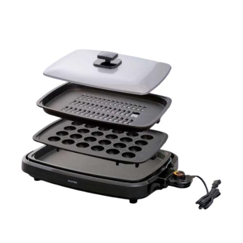 【即日発送】【新品】IRIS OHYAMA アイリスオーヤマ 網焼き風ホットプレート APK-137-S シルバー