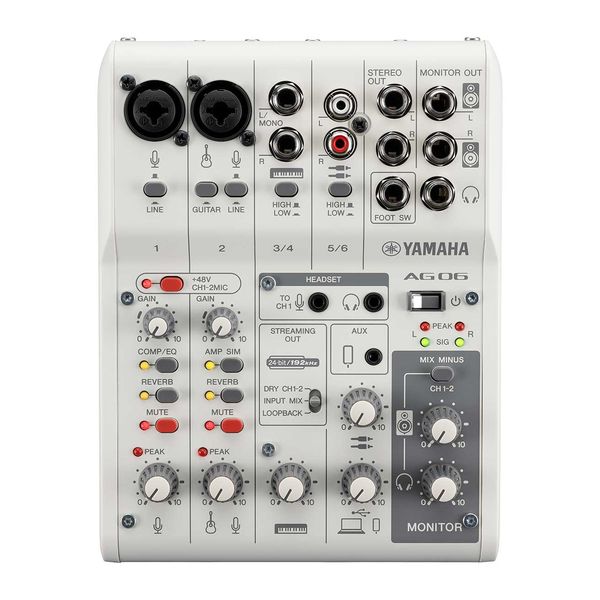 【即日発送】【新品 箱不良・シュリンク破れ品】YAMAHA ヤマハ ライブストリーミングミキサー AG06MK2 ホワイト
