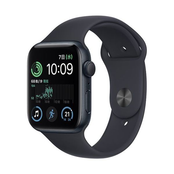 【ラッピング可】【即日発送】【国内版】【新品 箱不良・シュリンク破れ品】Apple Watch SE(GPSモデル)- 44mmミッドナイトアルミニウムケースとミッドナイトスポーツバンド MNK03J/A