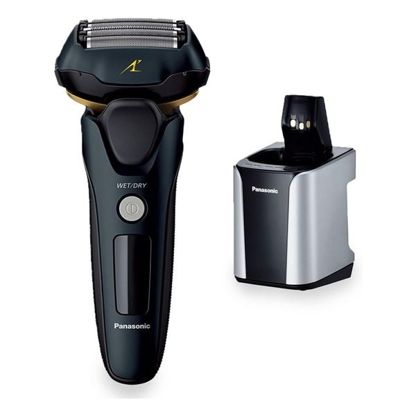 【新品】Panasonic パナソニック メンズシェーバー ラムダッシュ リニア 洗浄機付き 5枚刃 ES-NLV98-K 黒