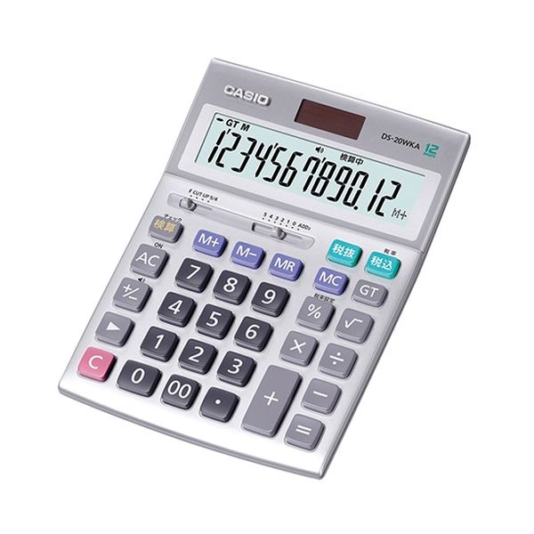 【新品】CASIO カシオ デスクタイプ 実務電卓12桁 DS-20WKA-N シルバー