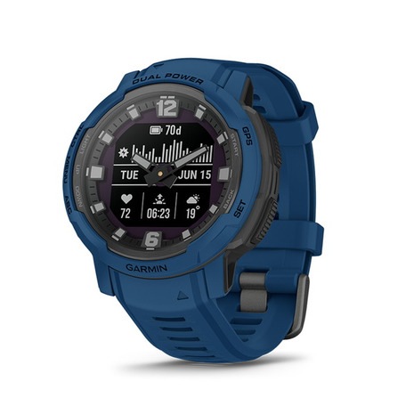 【ラッピング可】【即日発送】【国内版】【新品】GARMIN ガーミン スマートウォッチ INSTINCT CROSSOVER DUAL POWER 010-02730-42 タイダルブルー