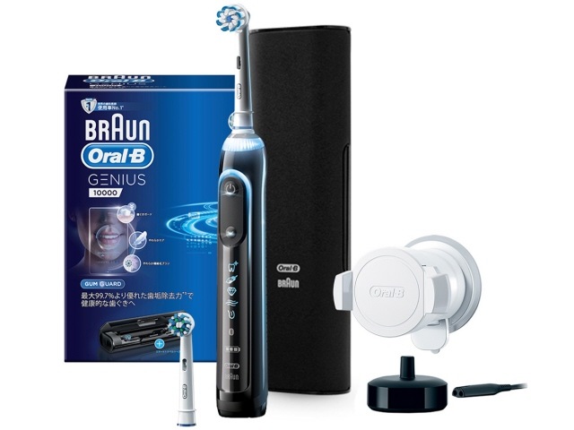 【新品】Braun ブラウン オーラルB 電動歯ブラシ ジーニアス10000A ブラック(海外電圧対応モデル) D7015266XCMBK