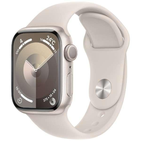 【ラッピング可】【即日発送】【国内版】【新品】Apple Watch Series 9 GPSモデル 41mm MR8T3J/A スターライトスポーツバンド S/M