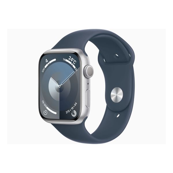 【ラッピング可】【即日発送】【国内版】【新品】Apple Watch Series 9 GPSモデル 45mm MR9D3J/A シルバー/ストームブルースポーツバンド S/M