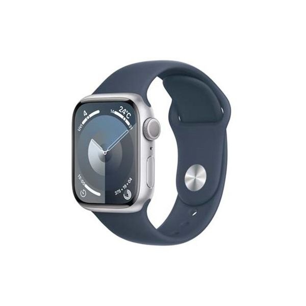 【ラッピング可】【即日発送】【国内版】【新品】Apple Watch Series 9 GPSモデル 41mm シルバーアルミニウムケースとストームブルースポーツバンド - M/L MR913J/A