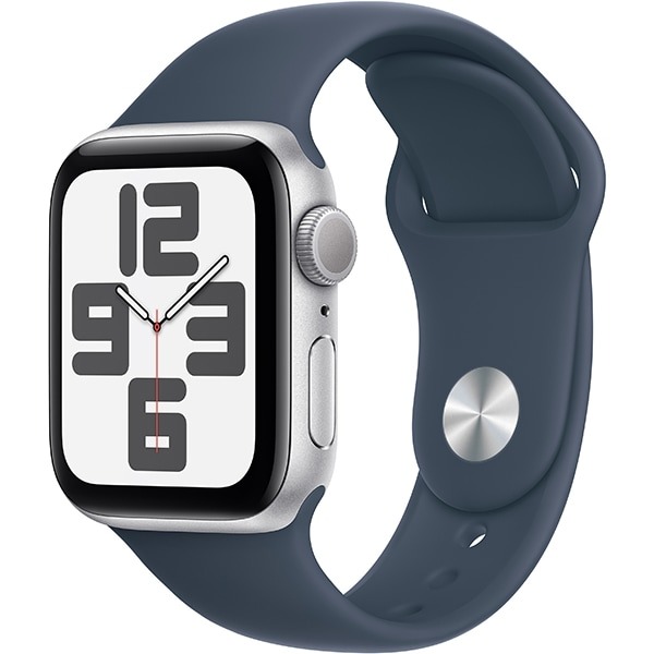 【ラッピング可】【即日発送】【国内版】【新品】Apple Watch SE 第2世代 GPSモデル 40mmシルバーアルミニウムケースとストームブルースポーツバンド M/L MRE23J/A