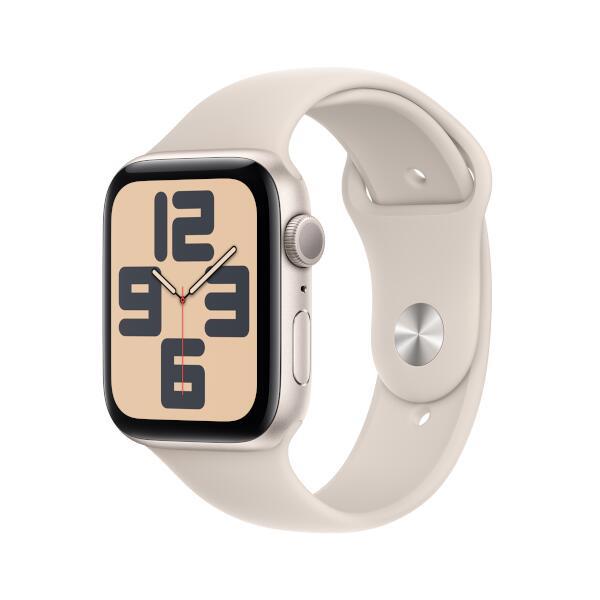 【ラッピング可】【即日発送】【国内版】【新品】Apple Watch SE GPSモデル 44mm スターライトアルミニウムケースとスターライトスポーツバンド S/M MRE43J/A