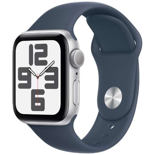 【ラッピング可】【即日発送】【国内版】【新品】Apple Watch SE 第2世代 GPSモデル 40mmシルバーアルミニウムケースとストームブルースポーツバンド MRE13J/A