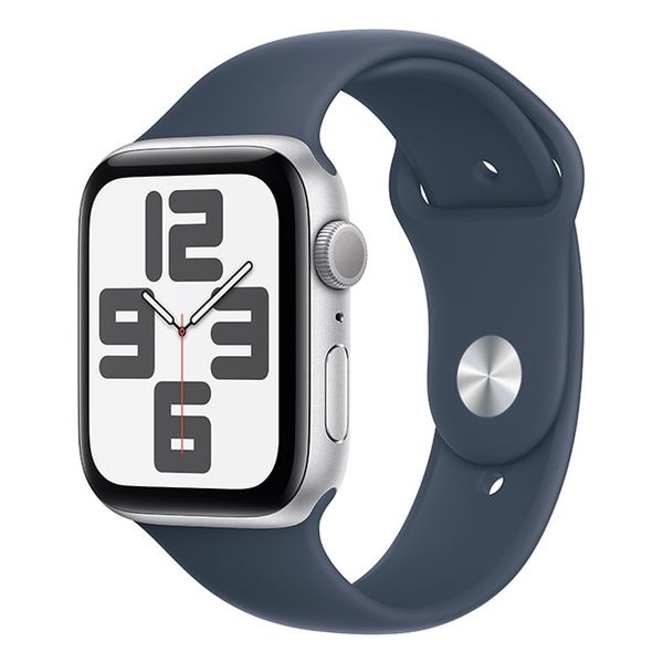 【ラッピング可】【即日発送】【国内版】【新品】Apple Watch SE 第2世代 GPSモデル 44mmシルバーアルミニウムケースとストームブルースポーツバンド S/M MREC3J/A