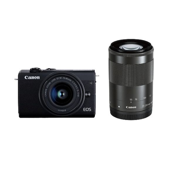 【新品】CANON キヤノン ミラーレス一眼カメラ EOS M200 ダブルズームキット ブラック EOSM200BK-WZK