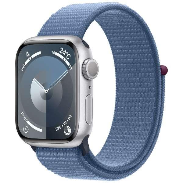 【ラッピング可】【即日発送】【国内版】【新品】Apple Watch Series 9 GPSモデル 45mm MR9F3J/A シルバー ウインターブルースポーツループ