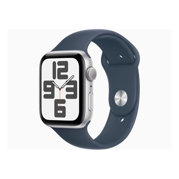 【ラッピング可】【即日発送】【国内版】【新品】Apple Watch SE 第2世代 GPSモデル 44mmシルバーアルミニウムケースとストームブルースポーツバンド MREE3J/A