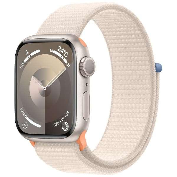 【ラッピング可】【即日発送】【国内版】【新品】Apple Watch Series 9 GPSモデル 45mm MR983J/A スターライトスポーツループ
