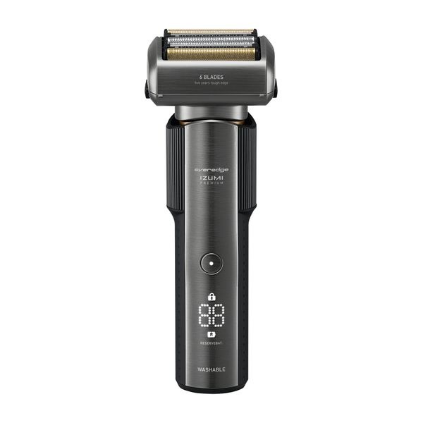 【即日発送】【新品 箱不良・シュリンク破れ品】IZUMI イズミ everedge メンズシェーバー 6枚刃 IZF-E863W-K ブラックニッケル