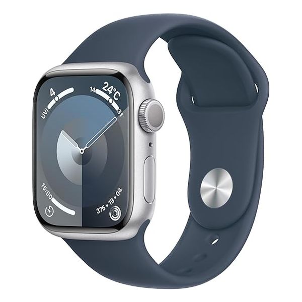 【即日発送】【新品 箱不良・シュリンク破れ品】Apple アップル Watch Series 9 GPSモデル 41mmシルバーアルミニウムケースとストームブルースポーツバンド S/M MR903J/A