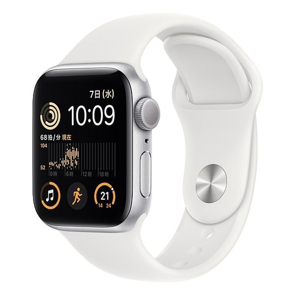 【ラッピング可】【即日発送】【安心!当社1ヶ月保証付き】【整備済品】Apple Watch SE 第2世代 GPSモデル 40mm MNJV3J/A シルバーアルミニウムケースとホワイトスポーツバンド