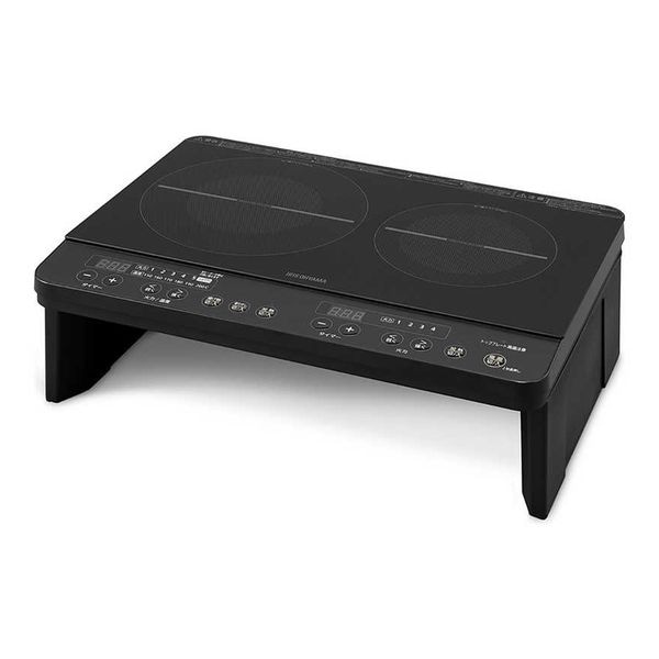 【新品】IRIS OHYAMA アイリスオーヤマ IHコンロ 脚付 2口 IHK-W13S-B ブラック
