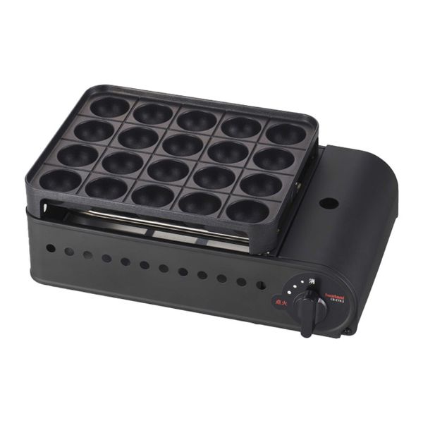 【即日発送】【新品 箱不良・シュリンク破れ品】Iwatani 岩谷産業 カセットガスたこ焼器 炎たこ2 マットブラック CB-ETK-2
