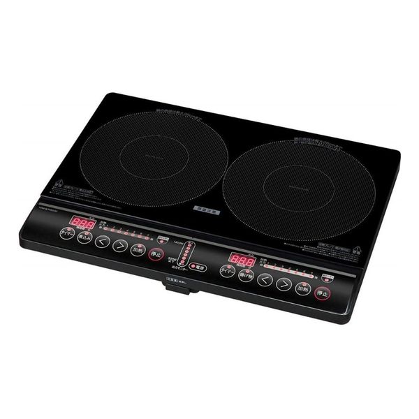 【即日発送】【新品 箱不良・シュリンク破れ品】YAMAZEN 山善 2口IH調理器 鍋モード付 幅56cmタイプ YEM-W1456 ブラック