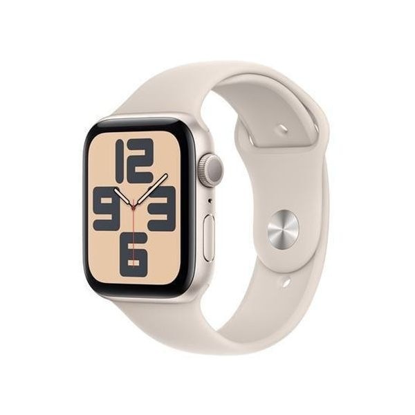 【ラッピング可】【新品 保証開始済み品】Apple Watch SE 第2世代 GPSモデル 44mm スターライトアルミニウムケースとスターライトスポーツバンド M/L MRE53J/A