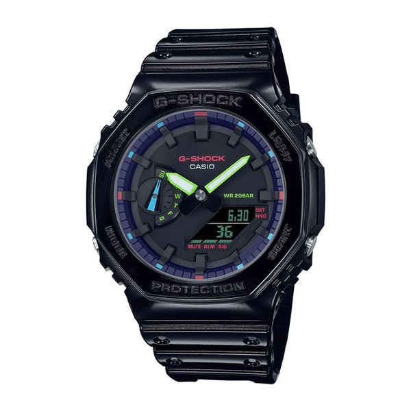【新品】CASIO カシオ メンズ腕時計 G-SHOCK Virtual Rainbow:Gamer’s RGB series GA-2100RGB-1AJF ブラック