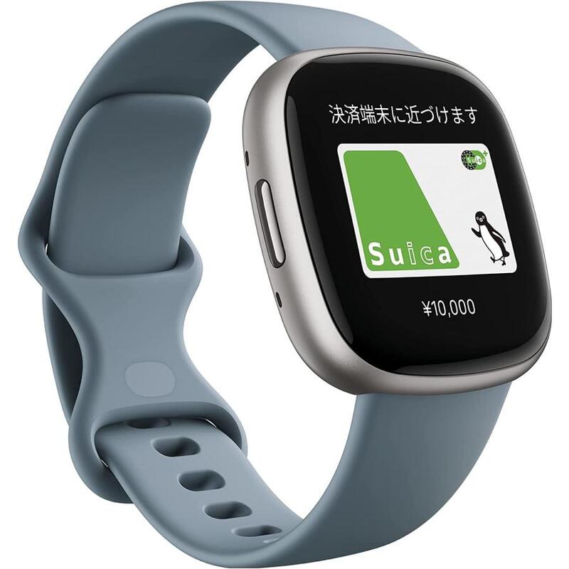 【ラッピング可】【新品】Fitbit フィットビット スマートウォッチ Versa 4 ウォーターフォールブルー/プラチナアルミニウム