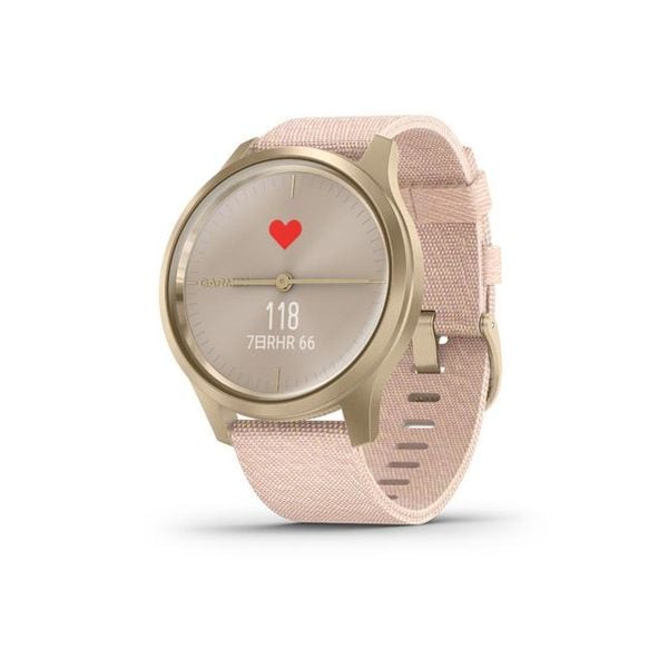 【ラッピング可】【新品 箱不良・シュリンク破れ品】GARMIN ガーミン vivomove Style Blush Pink Nylon / Light Gold 010-02240-72